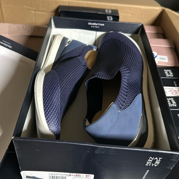 Naturalizer Lafayette French Navy Knit Slip-On Sneakers (WIDE) - Picture 2 of 11